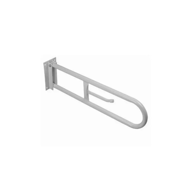 Barral rebatible con porta rollo 80cm blanco