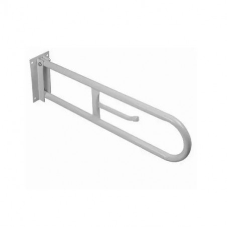 Barral rebatible con porta rollo 80cm blanco