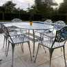 Juego de jardín fundicion Chateux 6 sillas plata
