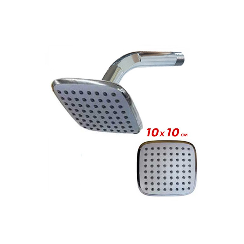 Ducha con brazo ABS cuadrada gris cromo Mozart