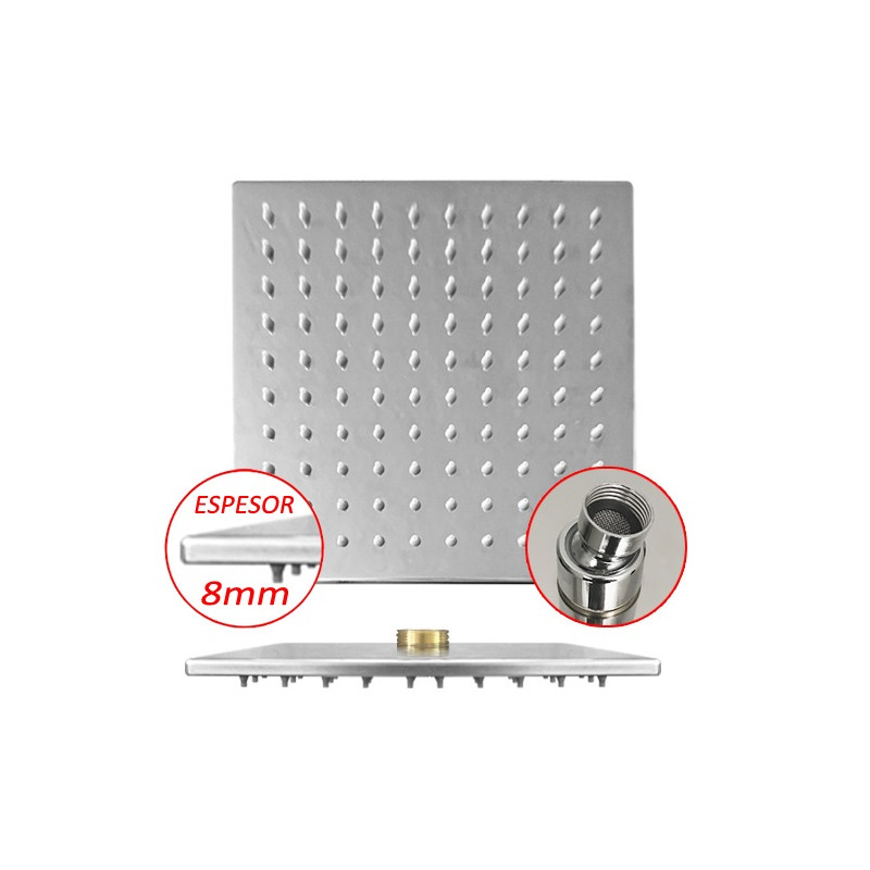 ducha cuadrada 6" acero Mozart