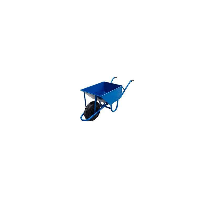 carretilla chapa 75 lts azul rueda maciza