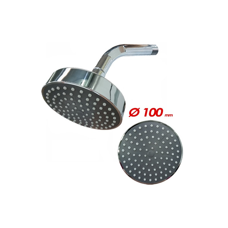 Ducha con brazo redonda ABS cromada Mozart