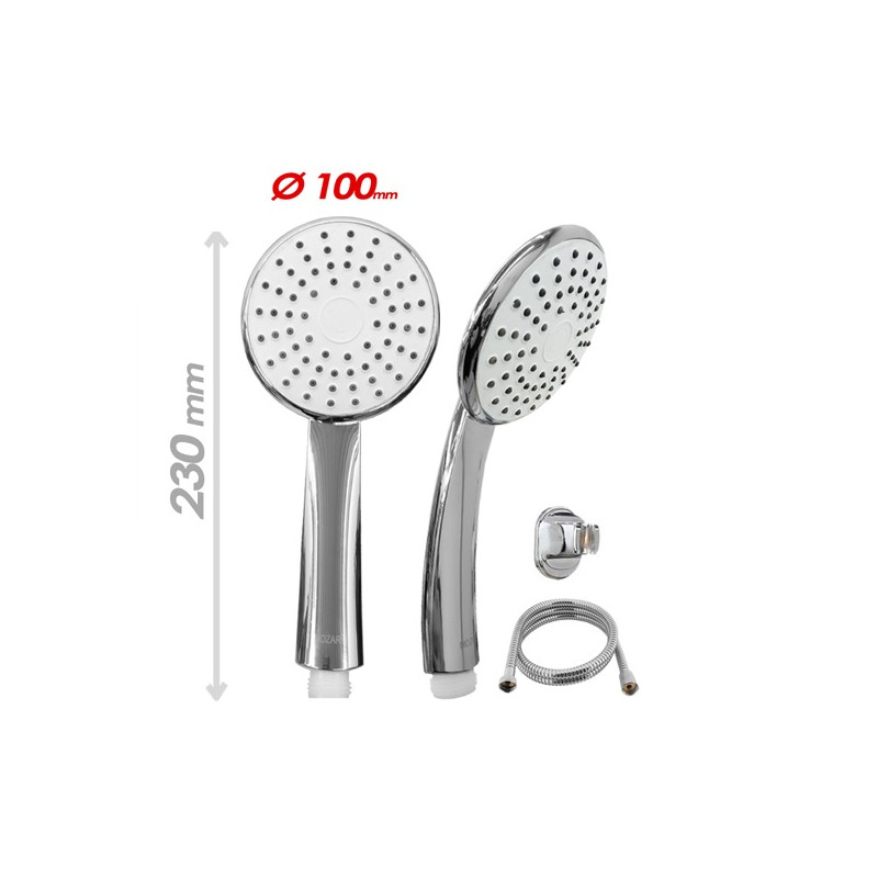 Duchador manual 10 cm con soporte y flexible Mozart