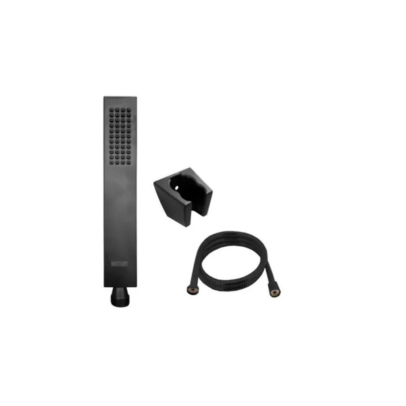 Duchador negro metal con soporte y flexible Mozart