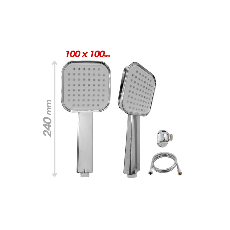 Duchador 10 cm cromo con soporte y flexible Mozart