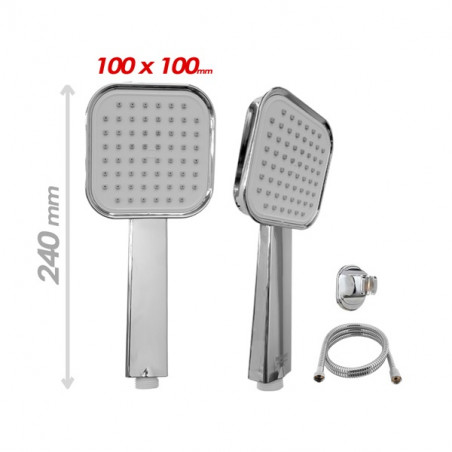 Duchador 10 cm cromo con soporte y flexible Mozart