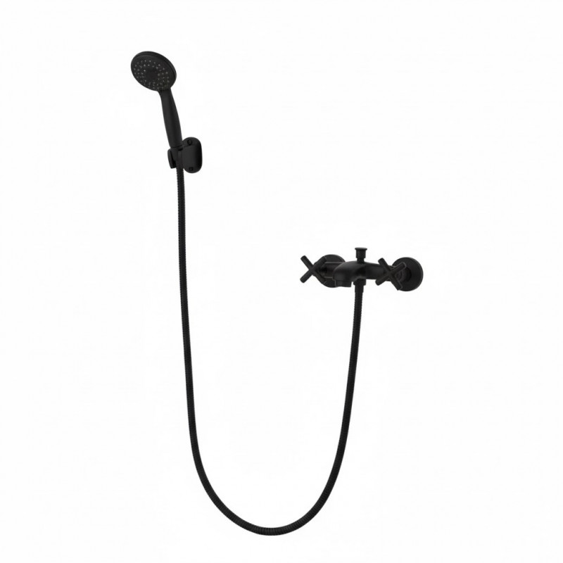 griferia ducha manual con transferencia Boston negro Mozart