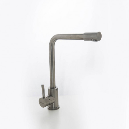 griferia monocomando cocina pico L tokio acero Mozart