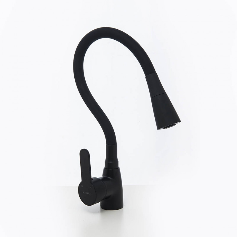 griferia monocomando flexible negro Seul Mozart