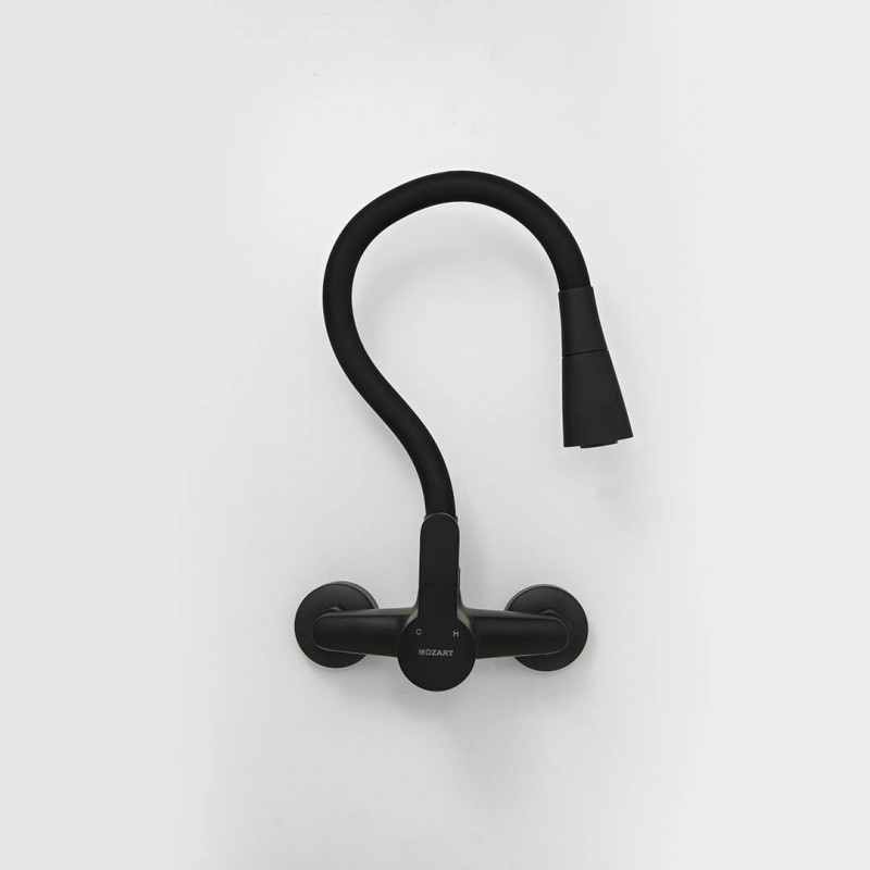 griferia monocomando pared flexible negro seul Mozart