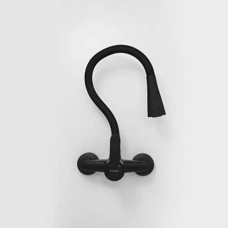 griferia monocomando pared flexible negro seul Mozart