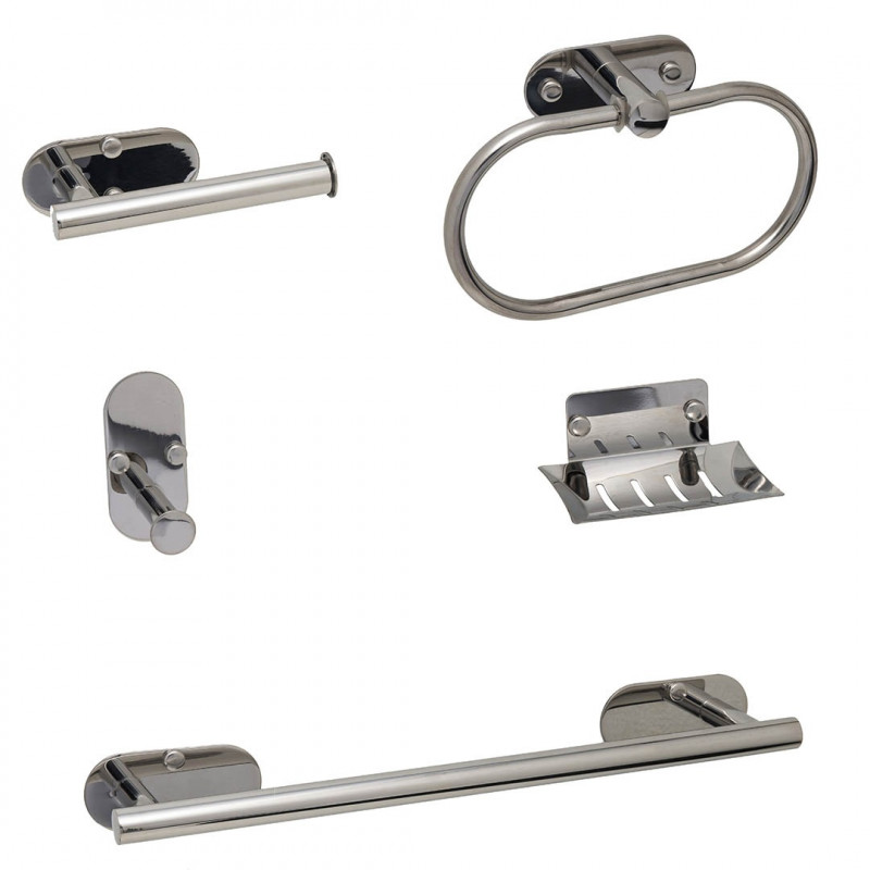set 5 piezas accesorios para baño london cromo Mozart