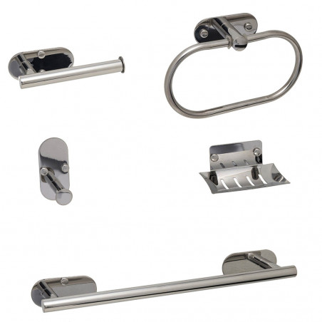 set 5 piezas accesorios para baño london cromo Mozart
