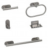 set 5 piezas accesorios para baño london acero Mozart