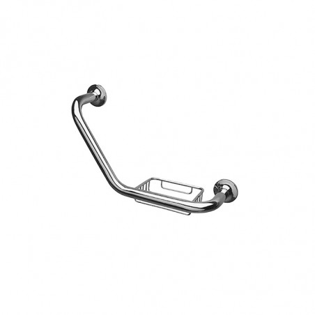 Agarradera 135º con jabonera acero Mozart