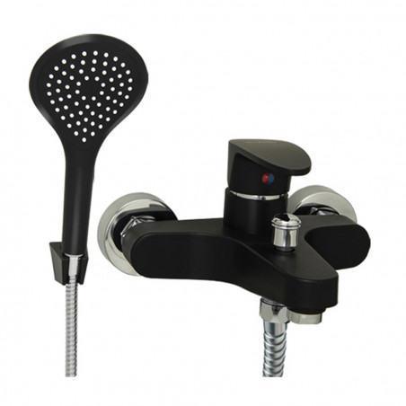 griferia ducha manual con transferencia doha negra Mozart