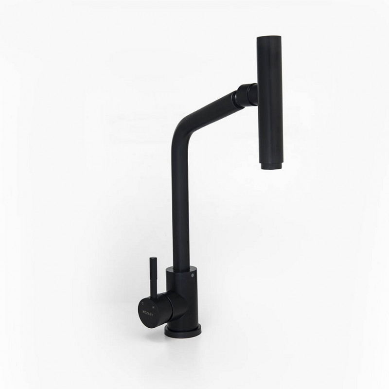 griferia monocomando cocina pico 360 Roma negro Mozart