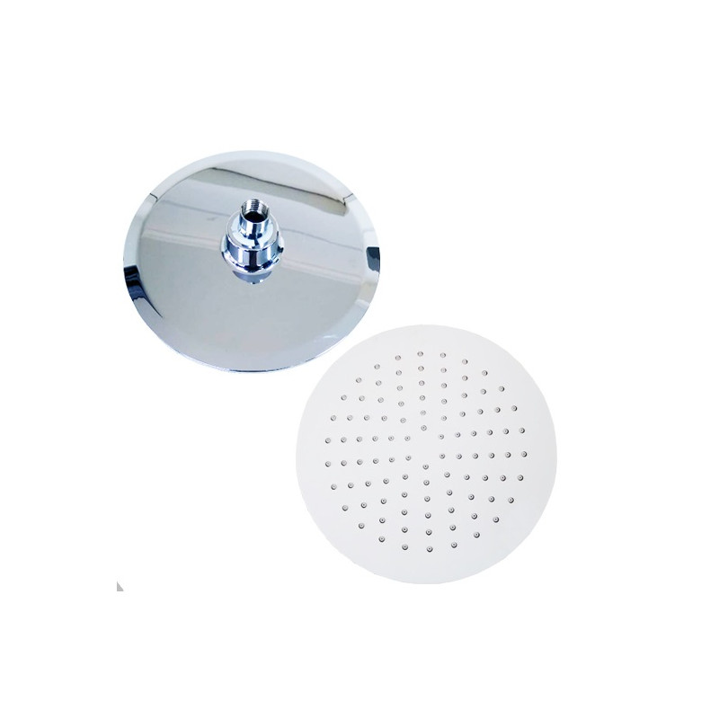 ducha ABS redonda 8" blanco y cromo Mozart