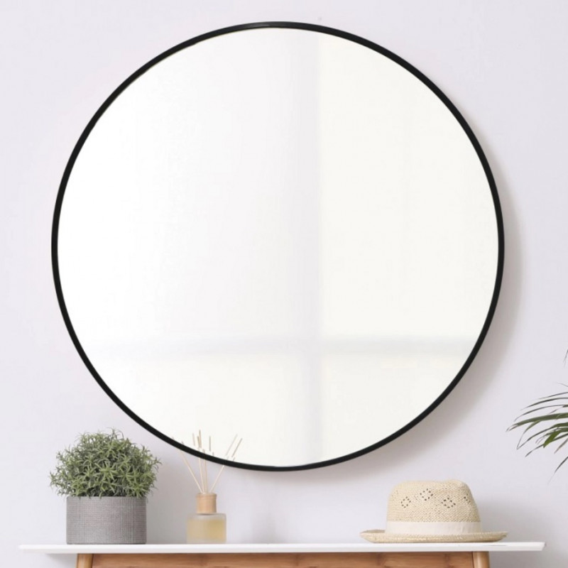 espejo redondo 50 cm negro Maja