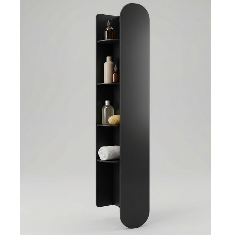 Estante para baño redondo negro Indra