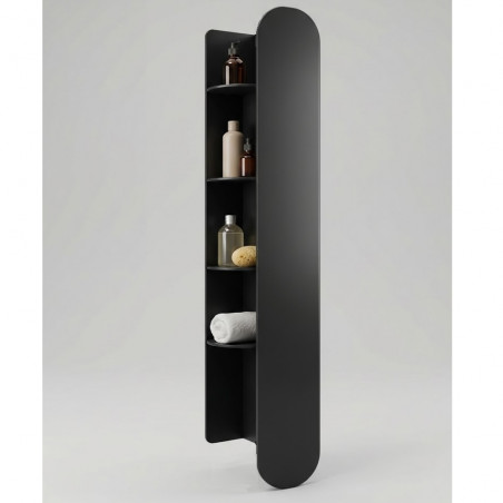 Estante para baño redondo negro Indra