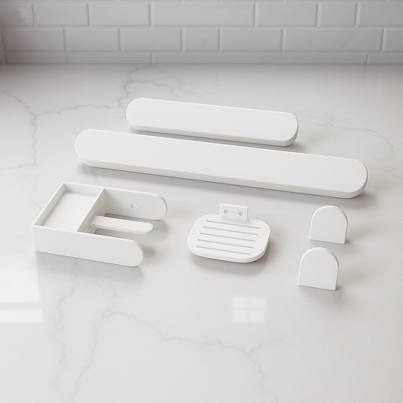 Set baño rotondo 6 piezas blanco Indra