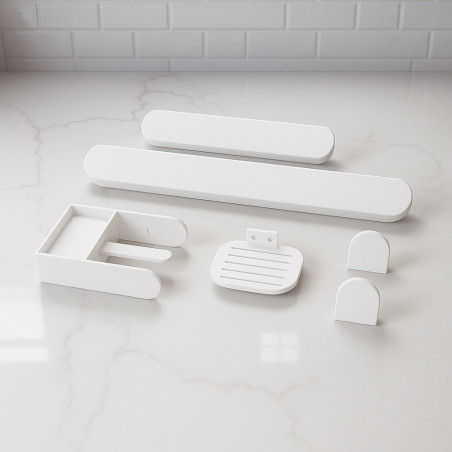 Set baño rotondo 6 piezas blanco Indra