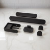 Set baño rotondo 6 piezas negro Indra