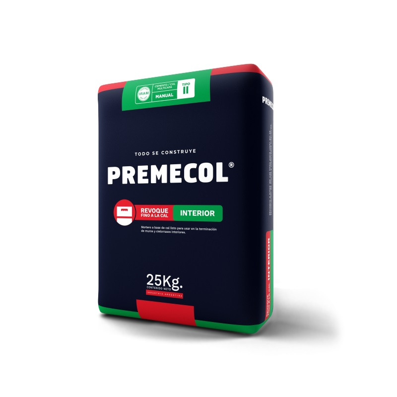 Revoque fino para interior 25 kg premecol