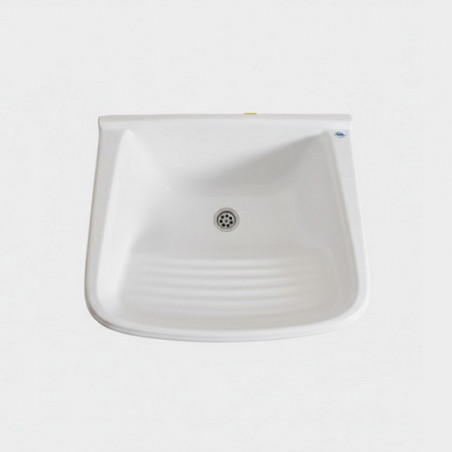 Pileta de lavadero MS 60 cm con fregadero blanca