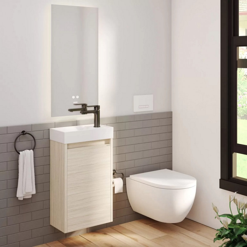 vanitory colgante 40 cm Paz Nacar con mesada Buona