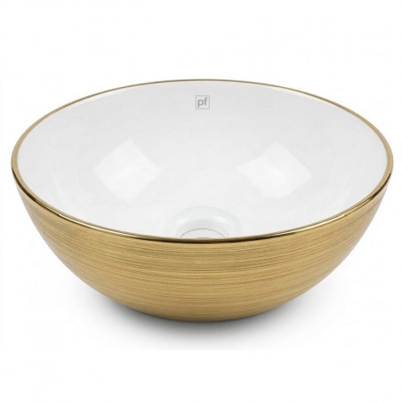 Bacha solaris 280 x 120 mm blanco y dorado texturado