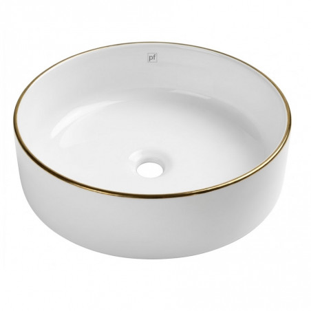 Bacha sublime 355 x 115 mm blanco brillante y borde dorado