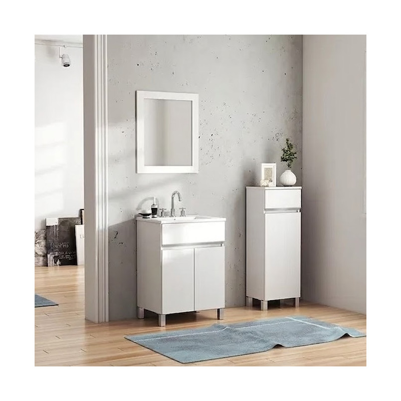 vanitory 50 Vera blanco brillante con mesada de losa 3 ag