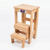 banqueta con escalera plegable madera natural RMA