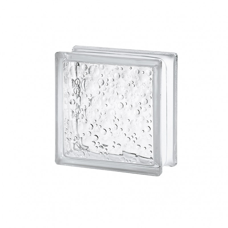 Ladrillo de vidrio incoloro burbuja Savona 19 x 19 x 8 cm