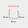 Montante 34 x 35mm 2.6mts para construccion en seco