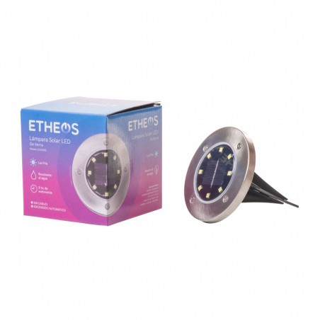 Lampara de tierra solar de 8 LED para jardin Etheos X1