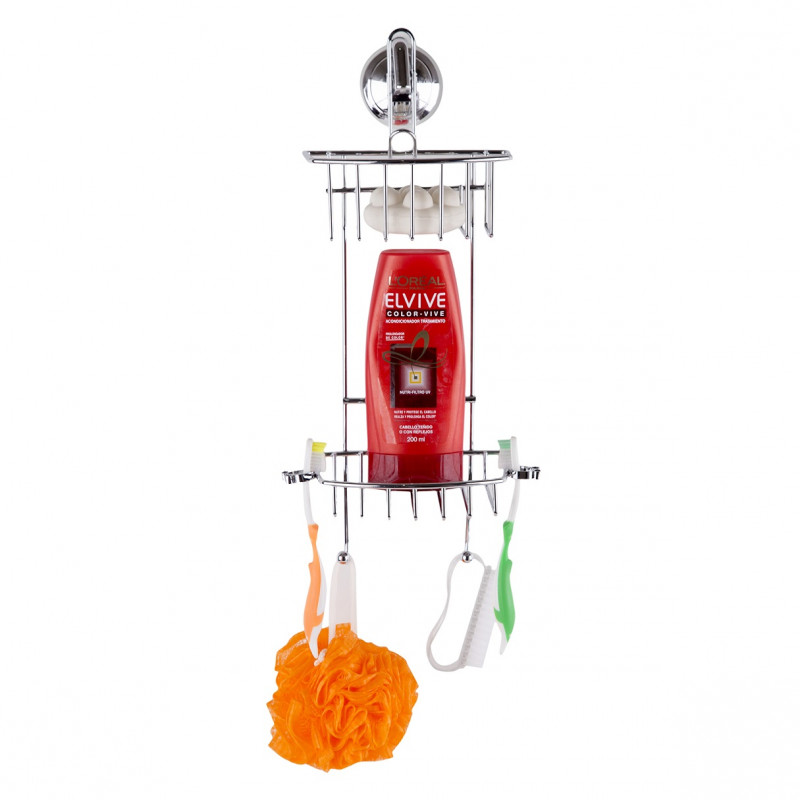Estante rack doble cromado con sopapa