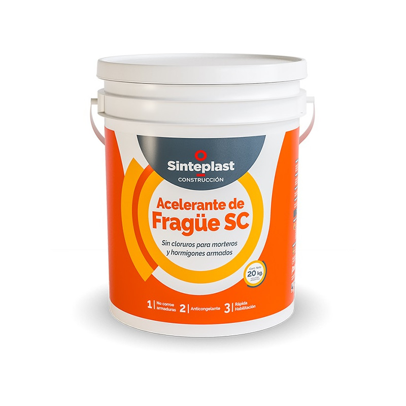 acelerante frague sin cloruro 20kg Sinteplast