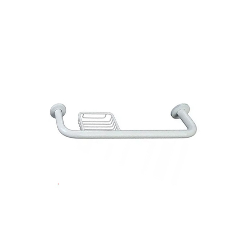 Agarradera recta con jabonera 45 cm blanco Mozart