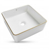 Bacha frame 360 x 360 x 120 mm blanca con borde dorado