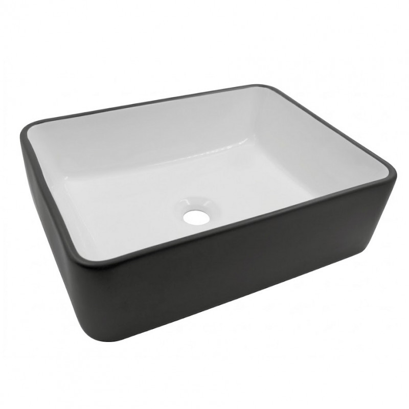 Bacha zenblock 480 x 370 x 130 mm blanca y negro satinado