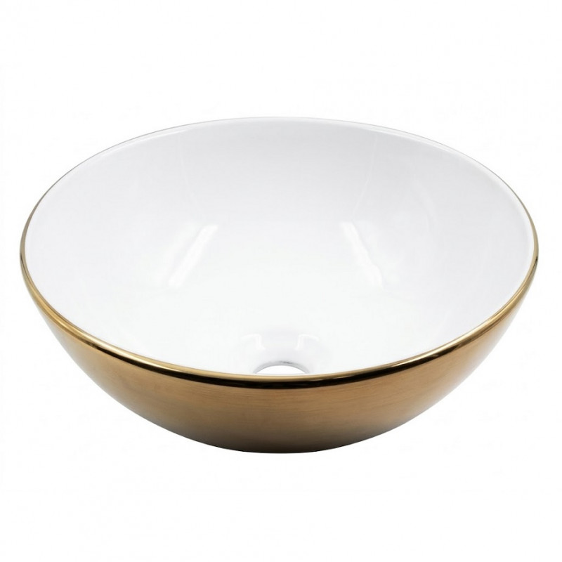 Bacha aurum 280 x 120 mm blanco y dorado satinado