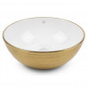 Bacha solaris 280 x 120 mm blanco y dorado texturado