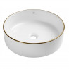 Bacha sublime 355 x 115 mm blanco brillante y borde dorado