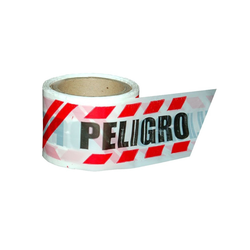 Cinta indicadora "peligro" 80mm rollo 100 mts