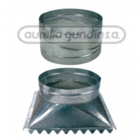 Base con alzada 8" 200 mm para extractor eolico