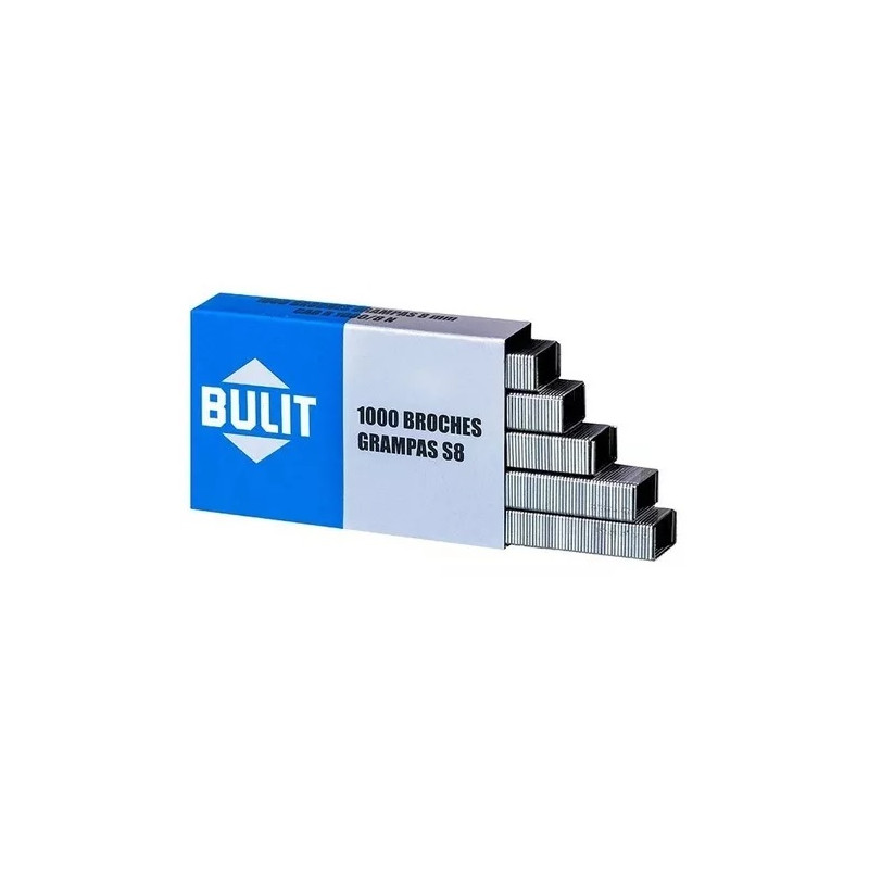 Caja de 1000 broches grampas 8mm Bulit